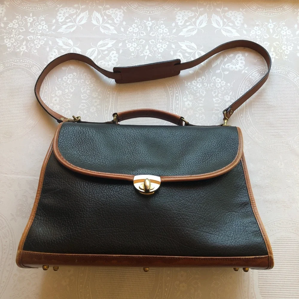 Jack George’s Vintage Briefcase Black Leather Satchel Messenger Business Bag